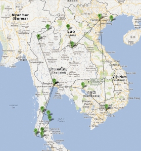 Una ruta posible por Tailandia, Laos, Vietnam y Camboya