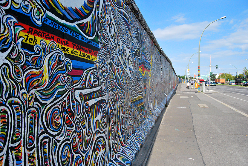 Un trozo de la East Side Gallery en Berlín